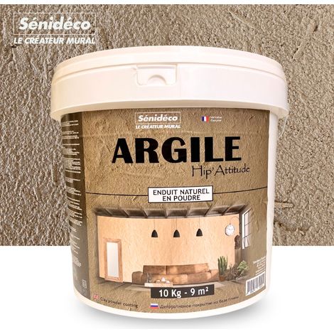Enduit décoratif argile 10kg pour 9m² coloris MOUSSON