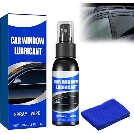 Agent Fenêtre Lubricants,Lubrifiant de Réduction du Bruit de Fenêtre de Voiture,Lubrifiant Pour Rails De Vitres,Spray pour Rails et Joints de Vitres de Voiture,60ML (1/5)
