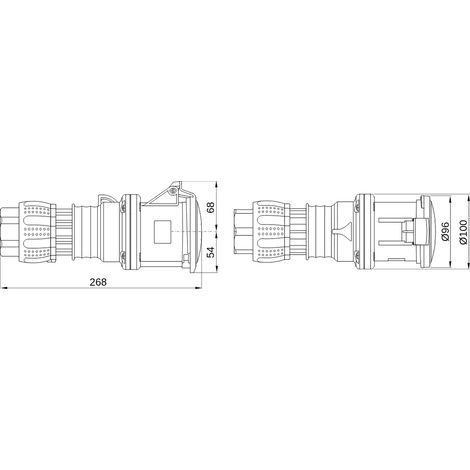 Gewiss KUPPLUNGEN HP - IP44/IP54 - 3P+N+E 63A 346-415V 50/60HZ - ROT - 6H - SCHRAUBKONTAKTEN, GW63021H