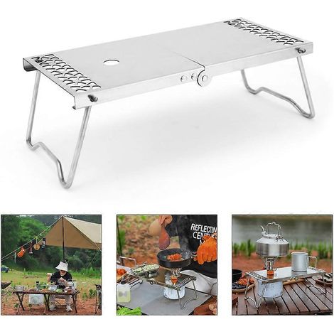 Table de camping pliante, table de barbecue pliante d'extérieur, table de barbecue en acier inoxydable (1/4)