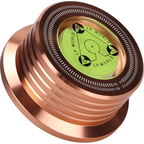 Schallplattengewicht-Stabilisator, Aluminiumklemme mit Wasserwaage für 50-Hz-Plattenspieler, Roségold (1/5)