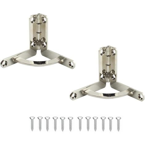 Set of 2 Zinc Alloy Concealable Quadrant Spring Hinges, 90 Degree Folding Hinge for Jewelry, Wine, Wooden Box (Silver) (1/5)