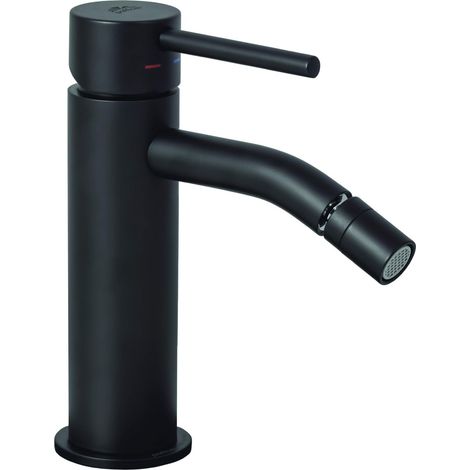 Mezclador de bidé negro mate para desagüe clic-clac Paffoni Light LIG131NO  Negro mate - Sin Desagüe