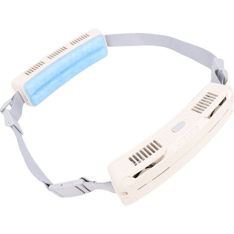 Ventilateur de taille portable rechargeable USB, puissant et rafraîchissant, idéal pour les voyages, le travail et le sport en extérieur (blanc).