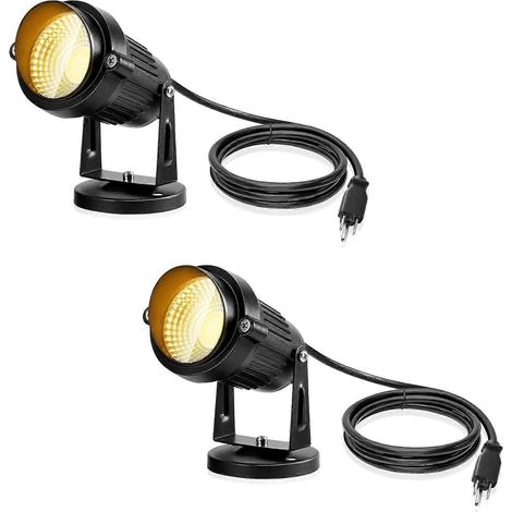 Projecteur paysager - 5 W 110 V extérieur - Étanchéité IP65 - Lumière LED blanc chaud 3000 K - Idéal pour jardin, terrasse, allée et cour - Câble de 1,5 m (non inclus) (1/5)