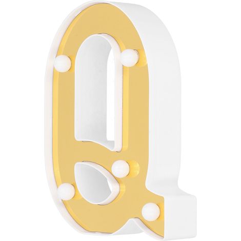 Guirlande lumineuse décorative LED dorée en forme de lettre (26 lettres) pour les demandes en mariage, les fêtes, les anniversaires, les soirées et les déclarations d'amour blanc chaud et design mign (1/5)
