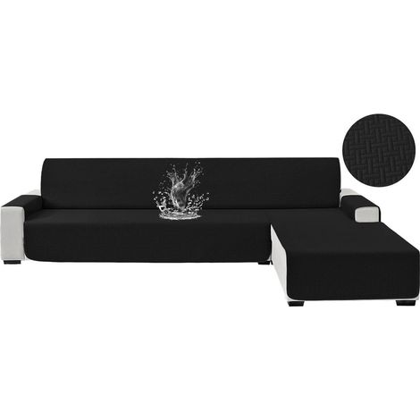 Wasserdichter L-Form Sofabezug 2 Sitzer, rutschfest, für Ecksofa, Schwarz (1/5)