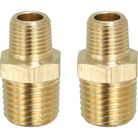 Raccord de Tuyau Hexagonal En Laiton Massif, Adaptateur Filetage, Lot 5, 1/4" Npt X 1/8" Npt, Connecteurs Ligne D'Eau Mâles - NPT x (1/5)