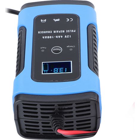 Chargeur de batterie de réparation par impulsions 12 V 6 A avec ventilateur de refroidissement silencieux pour voiture et moto, prise 100-240 V US (1/5)