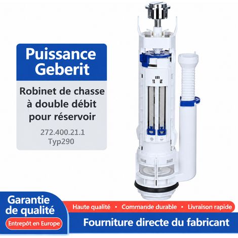 Soupape de vidage pour WC deux pièces Typ290 avec kit bouton poussoir, 50 × 25 × 10 cm, 490 g – Livraison gratuite (1/5)