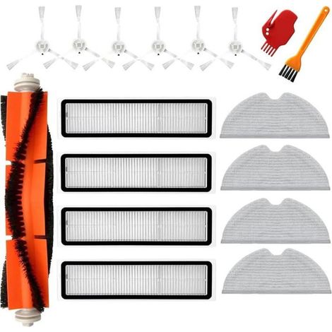 Kit d'accessoires pour pièces d'aspirateurs Dreame D9, D9 Max, D9 Pro, L10 Pro, 1 brosse principale, 6 brosses latérales, 4 filtres (1/5)
