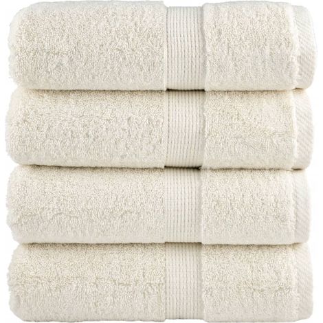 Serviettes d'invités haut de gamme SOLUND, lot de 4, blanc crème, 30 x 50 cm, 600 g/m²