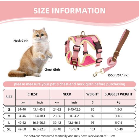 Harnais pour chat réglable avec laisse ensemble confortable et sécurisé pour promenades quotidiennes (1/5)