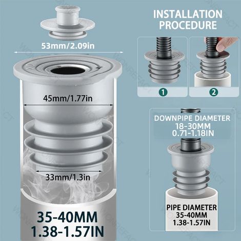(35-40mm)Drain Tube Hose Seal Deodorant Silicone Plug Sealing Plug Sewer Seal Ring Anti Odor Floor Drain Sewer Cover (1/4)