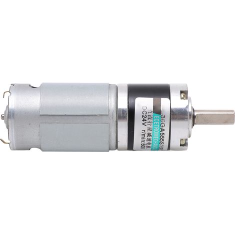 Mini-moteur à engrenages noir et argent, faible bruit, couple élevé, robustesse et stabilité, moteur à engrenages en cuivre pur 24 V (1/5)