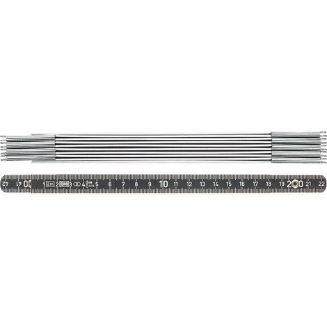 Mètre pliant 2 m en métal léger – Alliage aluminium 1,4 mm – Précision classe II – Graduation 2 mm des deux côtés – BMI
