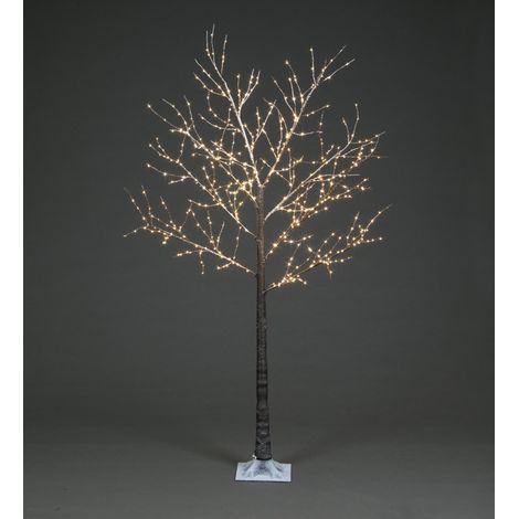 Snowtime Copper Wire Frosted Brown Twig Tree with 400 Warm White Lights - 1.5M