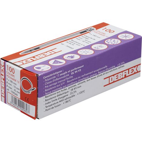 DEBFLEX - COLLIER AUTOBLOCANT 9X180 MM NOIR BOITE DE 100 - 709060 (1/3)