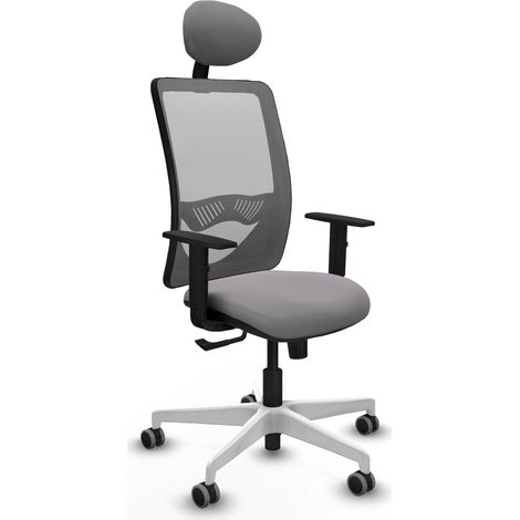 Sedia da ufficio piqueras y crespo Zulema grigio similpelle base bianca (1/2)