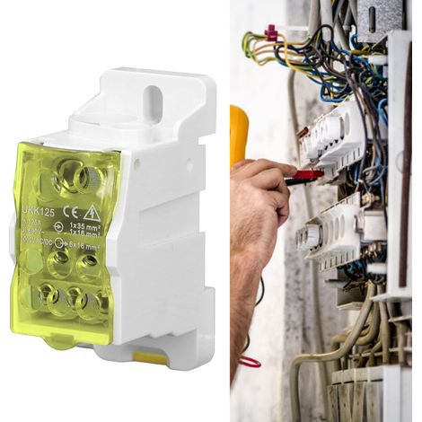 UKK125 C45 Boîte de jonction unipolaire de type rail DIN, répartiteur modulaire, 690 V 125 A, jaune. (1/5)