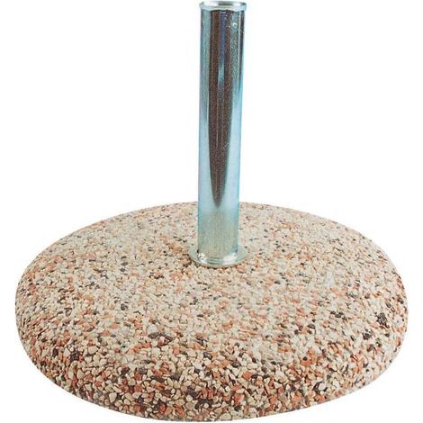 Base pour parasol de jardin 35 kg en béton – Trou intérieur pour poteaux 50 mm – Accessoire robuste pour extérieur