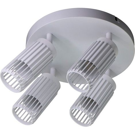 Projecteur à 4 éléments, finition sablée Sahara, culot GU10, 10 W (ampoules non incluses), blanc, 23 x 6 x 20 cm