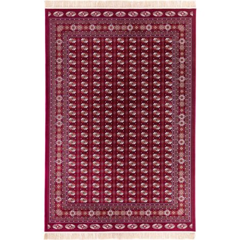 Tapis persan Buchara  - 150x100cm, Rectangular - 100% Acrylique - Tissé - Rouge vin