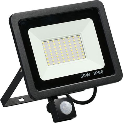 50-W-LED-Flutlicht mit Bewegungsmelder, LED-Außenstrahler, IP66 wasserdichtes LED-Außenflutlicht, 6500 K kaltweißes LED-Flutlicht mit Bewegungsmelder für Garten, Garage, Terrasse [Klasse (1/4)
