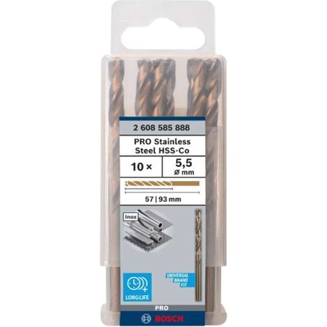 Bosch - Set di punte per metallo, 5,5x93 mm, 10 pz 2608585888