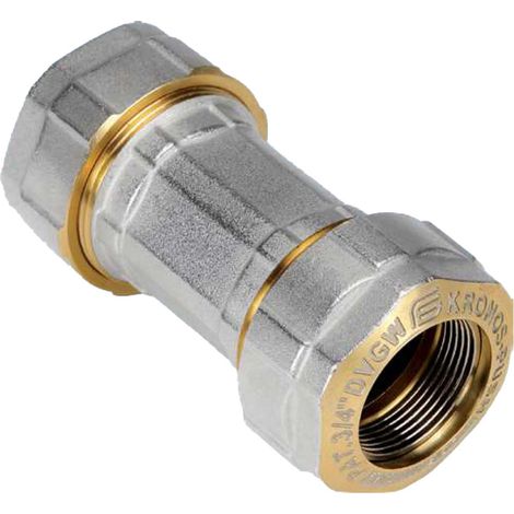 KRONOS PUSH Messing-Klemmverbinder - Überschiebemuffe - für Stahlrohr Ø 33,7 mm (1 Zoll - DN 25) DVGW ACS