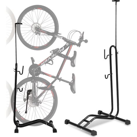 Wolketon Fahrradständer 3‑in‑1 Höhenverstellbar 18–27,5 Zoll für Garage Metall Schwarz