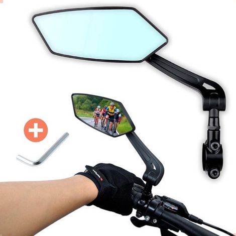 Nouveau modèle 2025 - Rétroviseur gauche - Rétroviseur pour vélo électrique - Idée cadeau Fête des Pères - Rotation à 360° - Compatible avec la plupart des vélos - Cadeau pour papa - Clé Allen incluse (1/5)