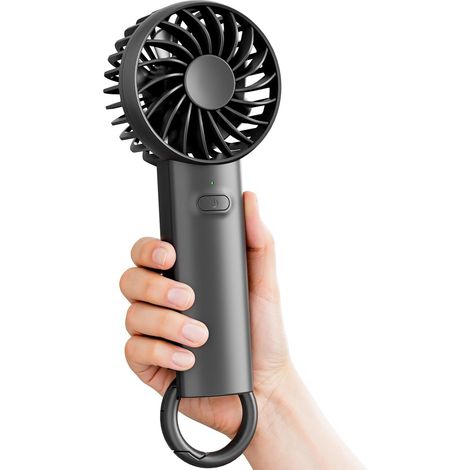 Mini ventilateur portable USB 3 vitesses, ventilateur rechargeable compact pour extérieur et maisonGris foncé (1/5)