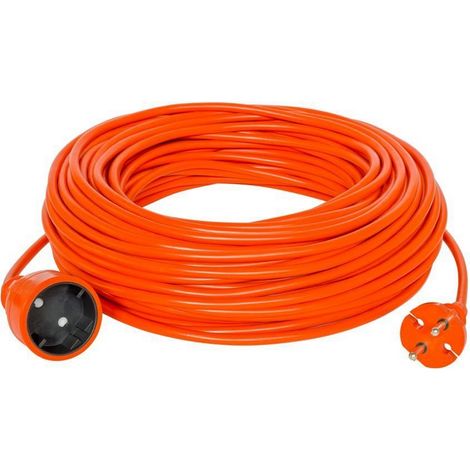 Gartenverlängerungskabel mit 1 Steckdose, 15 m /H03VV-F 2x1/ 10 A orange