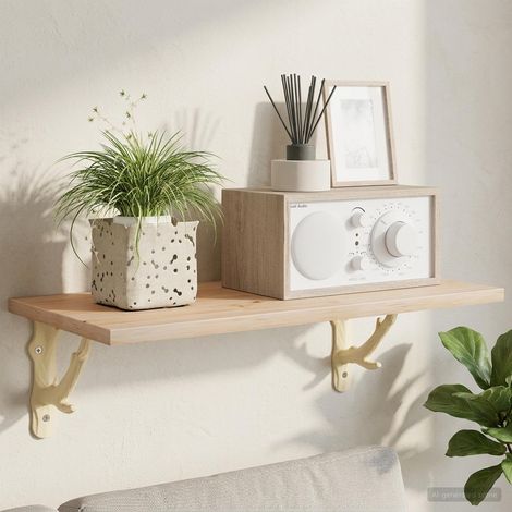 vidaXL Soportes para estanterías de pared 12 uds. Blanco antiguo (1/5)
