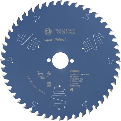 Lame de scie circulaire Bosch Expert pour bois 220 x 30 x 2,6 mm 48