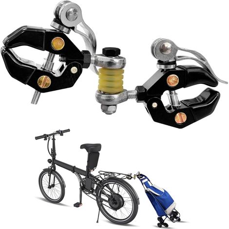 Porte-bagages vélo pour chariot - Pince de 10–45 mm - Pince robuste pour la fixation des poignées de chariots, trolleys et bagages - Avec housse de protection, maintien sûr pour le transport et (1/5)