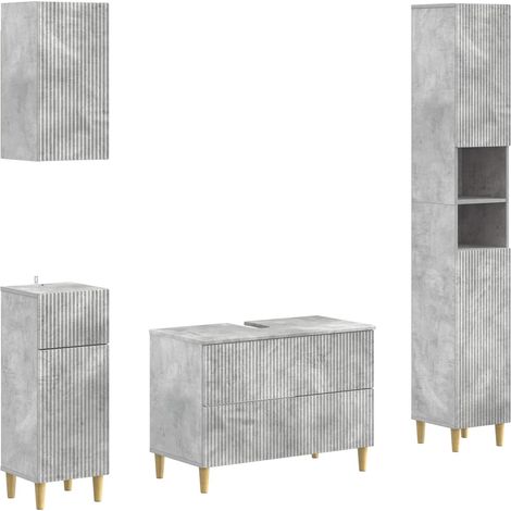 4 Piece Bathroom Cabinet Set ARNHEM Concrete Grey vidaXL (1/5)