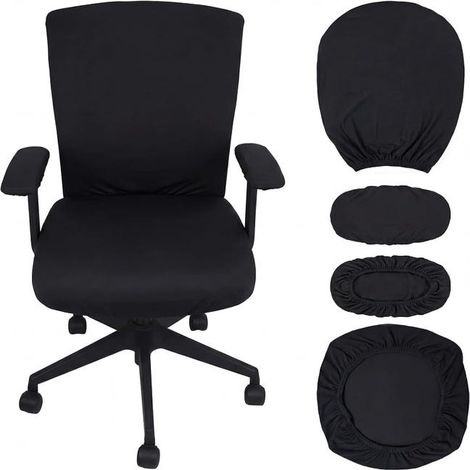 Coprisedia da gaming, coprisedia elasticizzati per gaming, coprisedia per computer con elastico, coprisedia girevole (nero) (1/5)