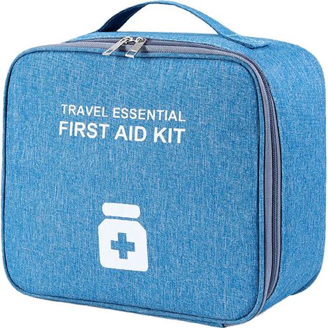 Sac De Premiers Secours - 25 X 15 X 10 Cm - Compartiments Séparés - Pour Voyage Bureau Camping Randonnée - 1 Pièce (1/5)