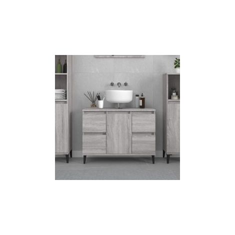 Meuble d'évier sonoma gris 80x33x60 bois d'ingénierie (1/5)