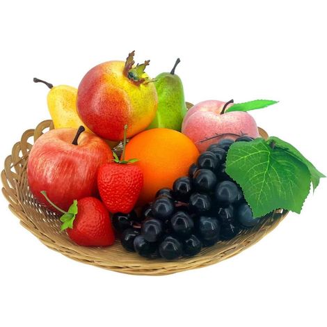 9 PCS Künstliche Früchte Set Lebensechte Faux Obst Dekoration Chirstmas Display (1/5)