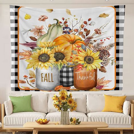 Tapisserie murale amusante et colorée pour chambre à coucher, nappes esthétiques pour la décoration murale 150x130cm (1/5)