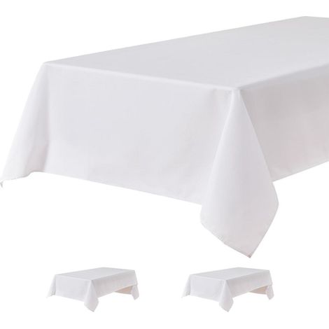 Nappe 140x180 cm Blanc, imperméable, tissu Oxford, lot de 2