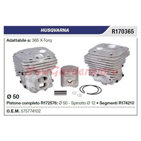 Cilindro pistone segmenti HUSQVARNA motosega 365 X-Torq R170365