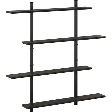 Scaffale da parete Rovere Nero 100 x 13.5 x 101 cm vidaXL (1/5)