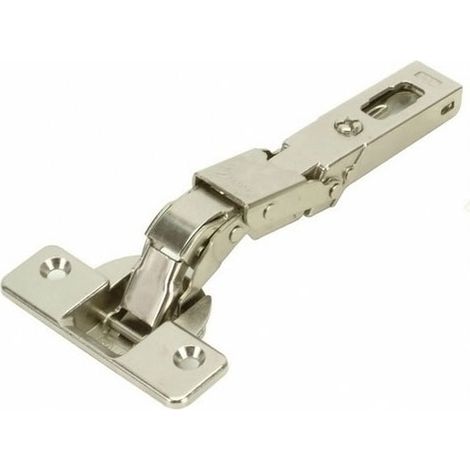 Charnière invisible pour meuble – Nickelé – Réglage latéral compensé de -1,5 à +4,5 mm – Ouverture 110° – Acier – Salice (1/5)