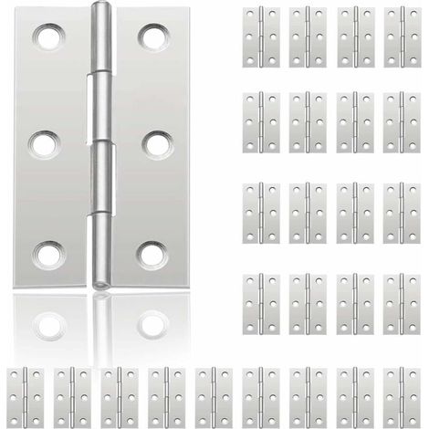24 Petites Charnieres Inox Portes Placard Boites Bijoux (1/5)