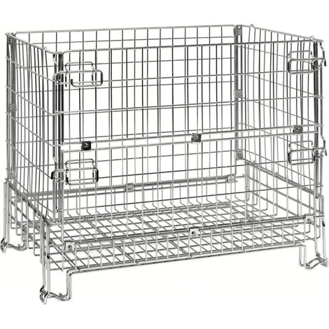 Kongamek Gitterbox verzinkt 1200x800x980mm vorne halb zu öffnen 1000kg Tragkraft (1/5)