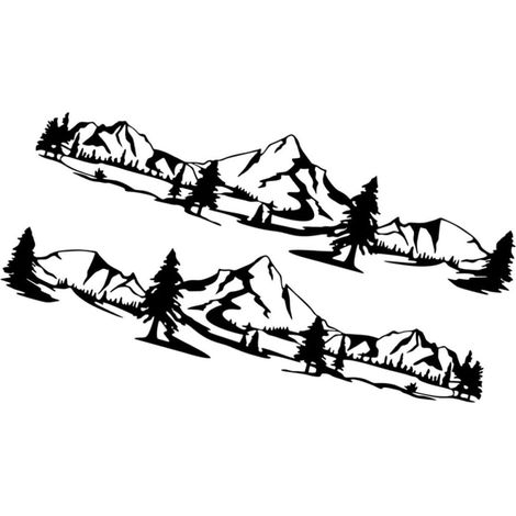 Autocollant Sapin Voiture en PVC Noir, Décoration Latérale (1/5)